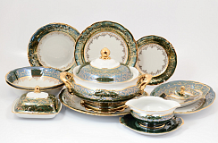 Столовый сервиз на 6 персон Зеленый лист Sterne porcelan