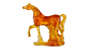 Фигурка Decor de table Лошадь 20 см, хрусталь, янтарная, п/к