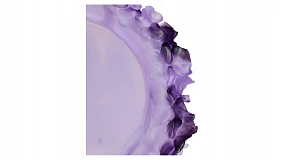 Конфетница Decor de table Орхидея 32 см, хрусталь, фиолетовая, п/к
