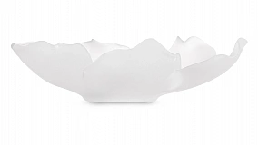 Чаша декоративная Decor de Table Pate de Verre Cristal Мак 18 см, хрустальное тесто, белая, п/к