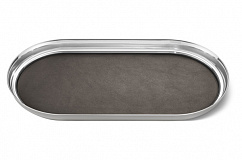 Поднос Georg Jensen Манхеттен 35x18 см, сталь нержавеющая, кожа