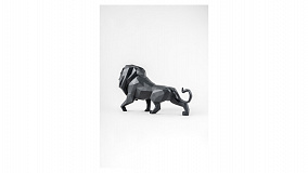 Фигурка Lladro Лев оригами 48х14х25 см, фарфор, чертная матовая