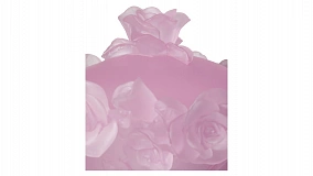 Конфетница с крышкой Decor de Table Pate de Verre Cristal Роза 17 см, хрустальное тесто