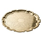 Поднос Queen Anne "Чиппендейл" 31см, золотой цвет, сталь