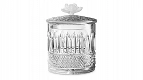 Конфетница с крышкой Decor de table Париж Магнолия 12,5х17 см, цветок морозный белый
