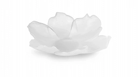 Чаша декоративная Decor de Table Pate de Verre Cristal Мак 18 см, хрустальное тесто, белая, п/к