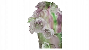 Ваза Decor de table Роза 35 см, хрусталь, сиреневая