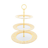 Этажерка трехъярусная Falkenporzellan Tosca Creme Gold 34см