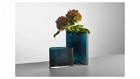 Ваза Nude Glass Туман 38 см, бирюзовая