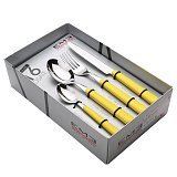 Набор столовых приборов 16пр Брио Желтый, подар.упаковка