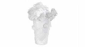 Ваза настольная Decor de Table Pate de Verre Cristal Роза 20 см, хрустальное тесто, белая, п/к