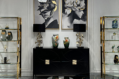 Комод черный с ящиками Garda Decor 