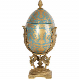 Шкатулка Яйцо 23x23x42см, коллекция фарфор с бронзой