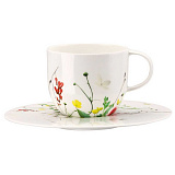 Чашка кофейная с блюдцем Rosenthal Дикие цветы 200 мл, фарфор костяной