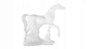 Фигурка Decor de Table Pate de Verre Cristal Лошадь 20 см, хрустальное тесто, белая, п/к