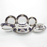 Столовый сервиз на 6 персон Соната Мелкие цветы кобальт