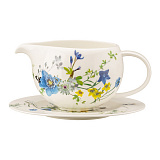 Соусник с подставкой Rosenthal Альпийские цветы 550 мл, фарфор костяной