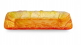 Блюдо прямоугольное Decor de Table Pate de Verre Cristal Бабочка 22х13 см, хрустальное тесто